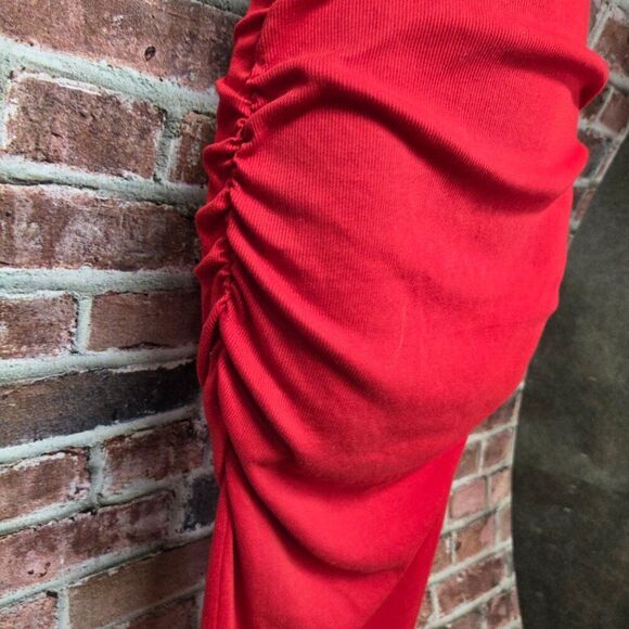 A New Day Ruched Mini Dress | Women’s Small | Red Sleeveless V-Neck - Picture 6 of 7